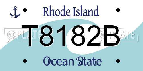 T8182B Rhode Island License Plate
