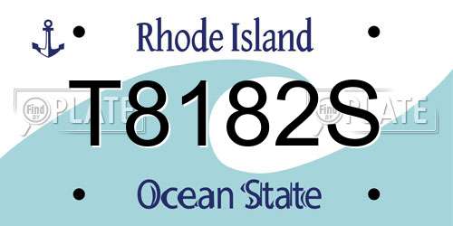 T8182S Rhode Island License Plate