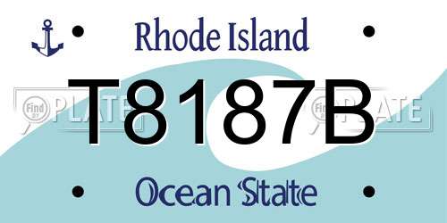 T8187B Rhode Island License Plate
