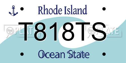 T818TS Rhode Island License Plate
