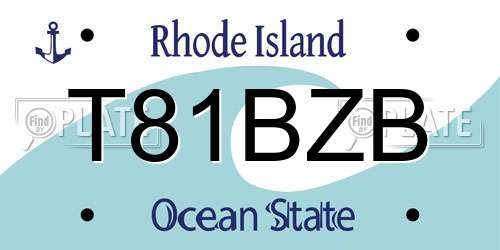 T81BZB Rhode Island License Plate