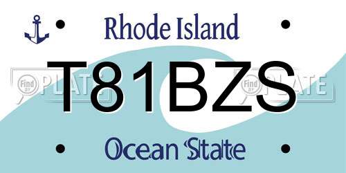 T81BZS Rhode Island License Plate