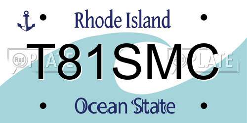 T81SMC Rhode Island License Plate