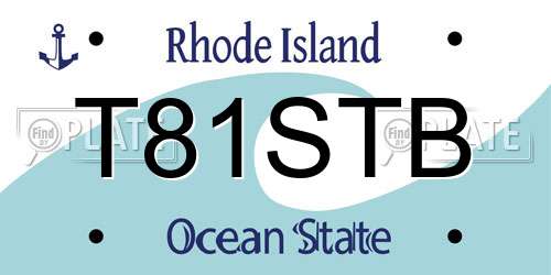 T81STB Rhode Island License Plate