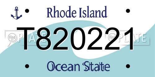 T820221 Rhode Island License Plate