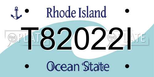 T82022I Rhode Island License Plate