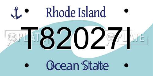 T82027I Rhode Island License Plate