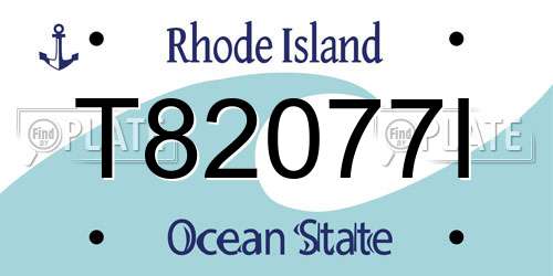 T82077I Rhode Island License Plate