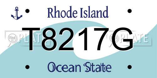 T8217G Rhode Island License Plate