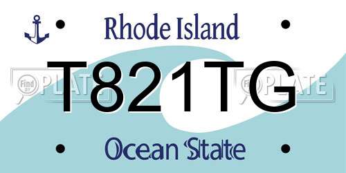 T821TG Rhode Island License Plate