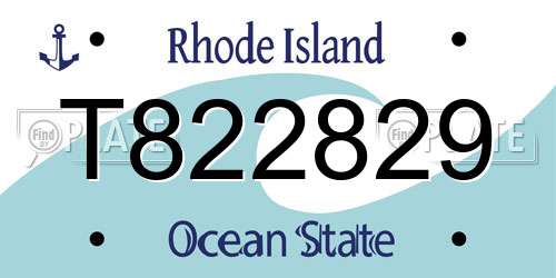 T822829 Rhode Island License Plate