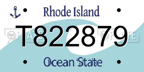T822879 Rhode Island License Plate
