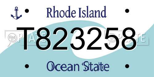 T823258 Rhode Island License Plate