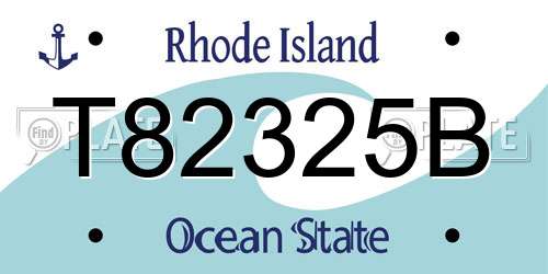 T82325B Rhode Island License Plate