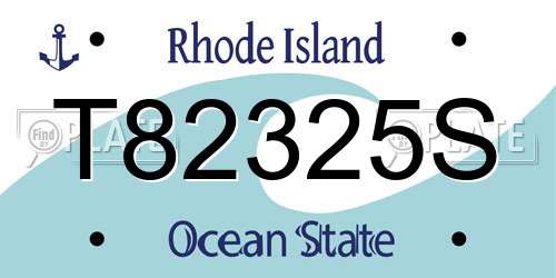 T82325S Rhode Island License Plate