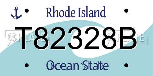 T82328B Rhode Island License Plate