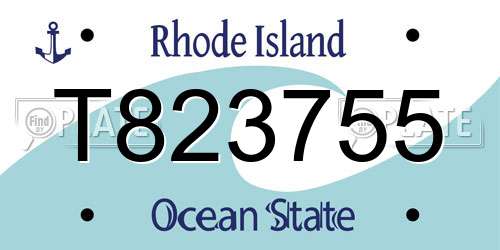 T823755 Rhode Island License Plate