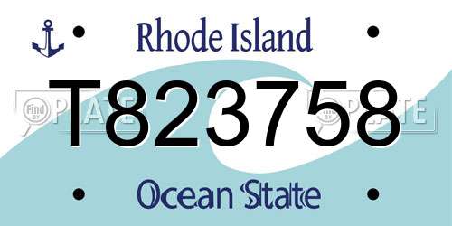T823758 Rhode Island License Plate