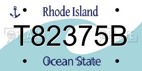T82375B Rhode Island License Plate