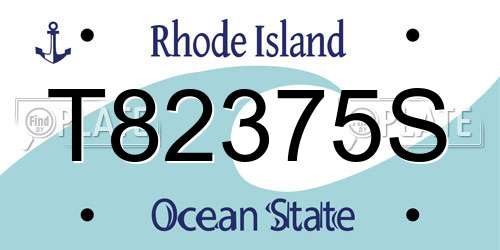 T82375S Rhode Island License Plate