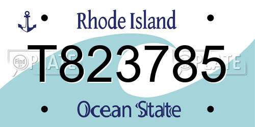 T823785 Rhode Island License Plate