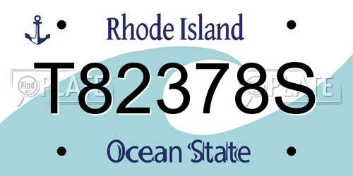 T82378S Rhode Island License Plate