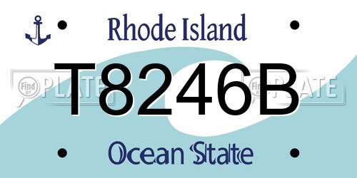 T8246B Rhode Island License Plate