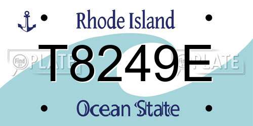 T8249E Rhode Island License Plate