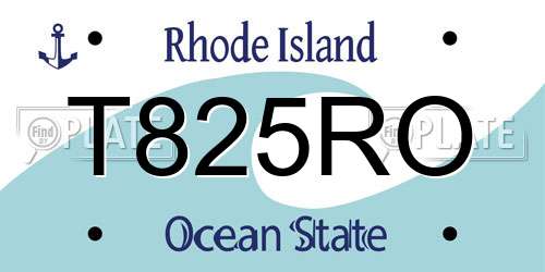 T825RO Rhode Island License Plate
