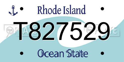 T827529 Rhode Island License Plate