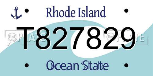 T827829 Rhode Island License Plate