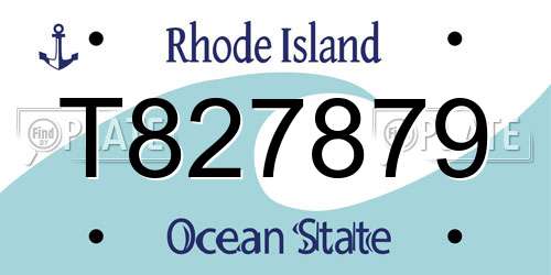 T827879 Rhode Island License Plate