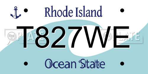 T827WE Rhode Island License Plate
