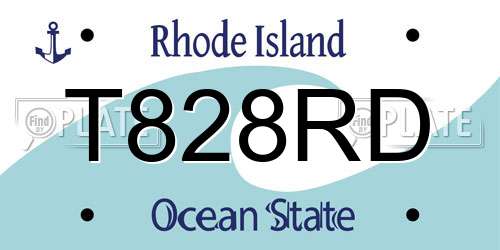 T828RD Rhode Island License Plate