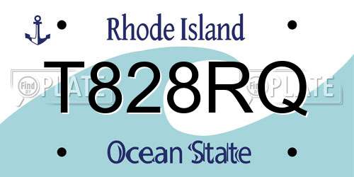 T828RQ Rhode Island License Plate
