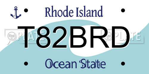 T82BRD Rhode Island License Plate
