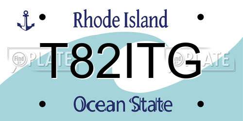T82ITG Rhode Island License Plate