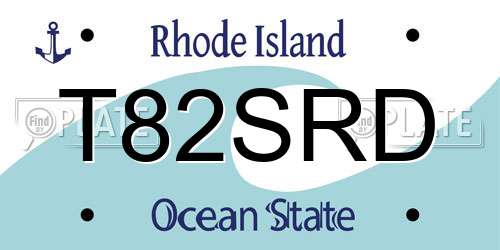 T82SRD Rhode Island License Plate