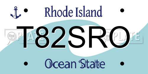 T82SRO Rhode Island License Plate