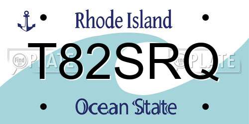 T82SRQ Rhode Island License Plate