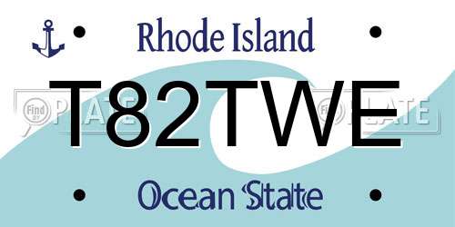 T82TWE Rhode Island License Plate