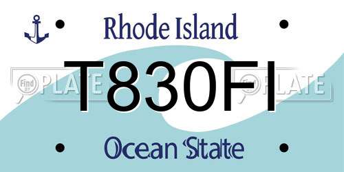 T830FI Rhode Island License Plate