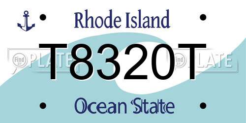 T8320T Rhode Island License Plate