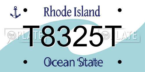 T8325T Rhode Island License Plate