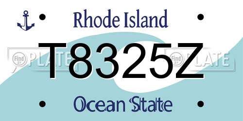 T8325Z Rhode Island License Plate