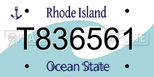 T836561 Rhode Island License Plate