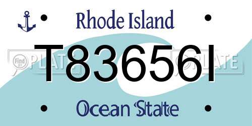 T83656I Rhode Island License Plate