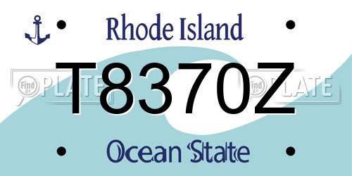 T8370Z Rhode Island License Plate