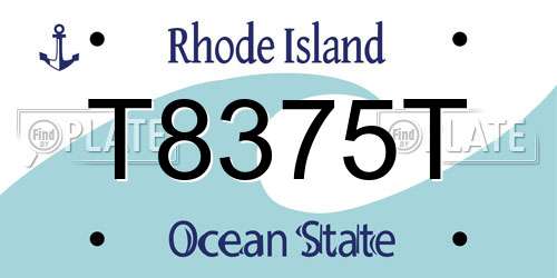 T8375T Rhode Island License Plate