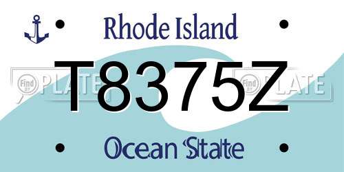 T8375Z Rhode Island License Plate